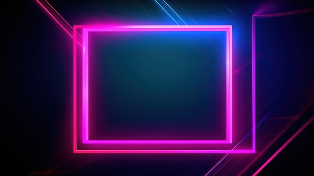 Neon frame on a dark background