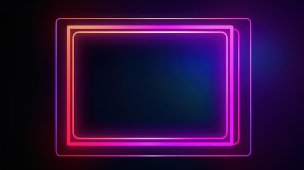 Neon frame op een donkere achtergrond