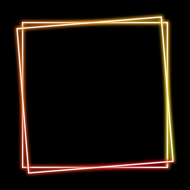 Neon frame op een zwarte achtergrond