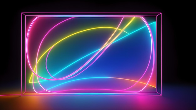 A neon frame with a captivating curved design