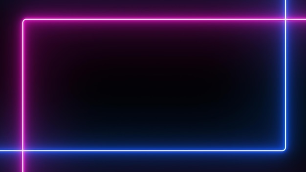 Photo neon frames on a black background