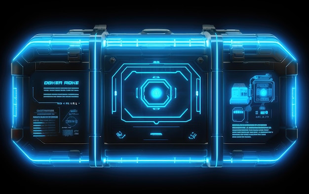 Foto neon futuristico loot crate treasure chest illustrazione vettoriale per game desgin