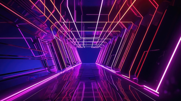 Neon Gate to The Future Gaming Gate-versie Generatieve AI