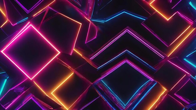 Photo neon geometric background