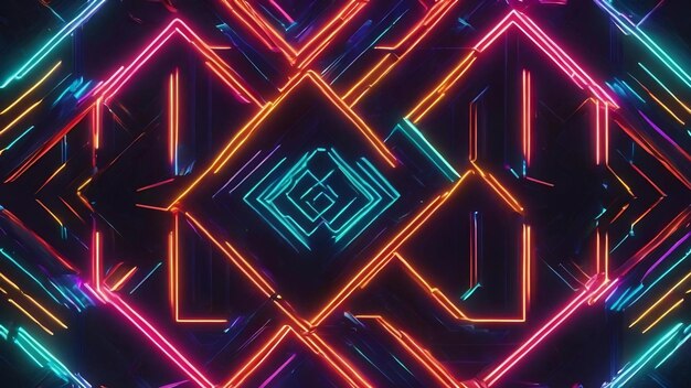 Neon geometric background