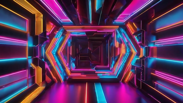 Neon geometrische panelen met kodachrome kleuren