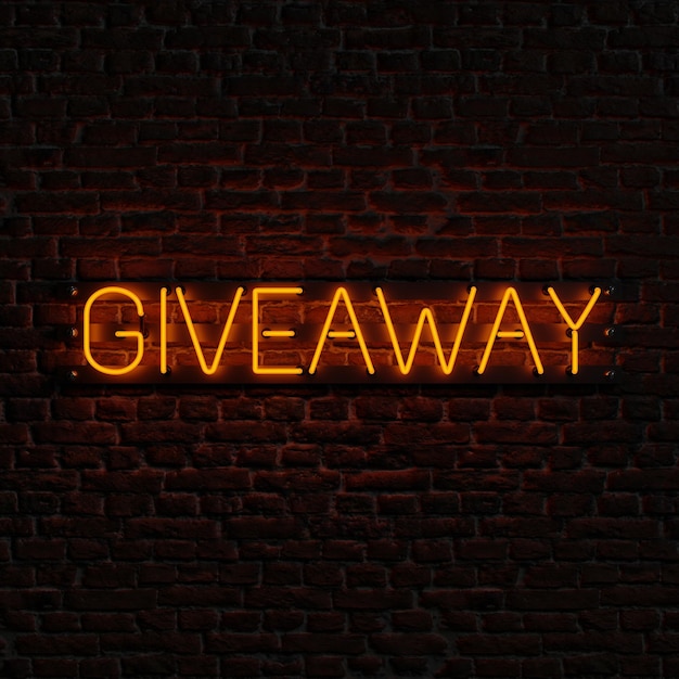 Neon Giveaway Witb Brick Background