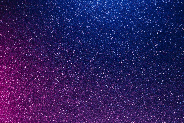 Foto neon glitter achtergrond graan textuur intreepupil sparkles bokeh gloed fluorescerend blauw magenta roze kleurovergang licht glinsterende pailletten patroon