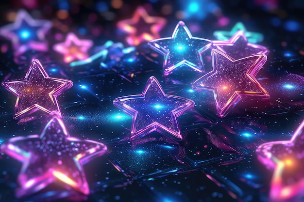 Neon glitter en meerdere sterren