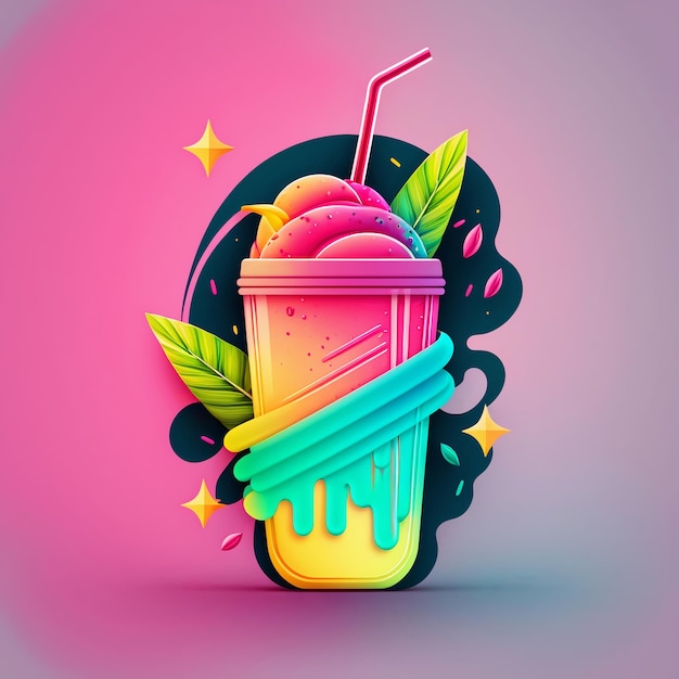 neon gloeiende smoothie