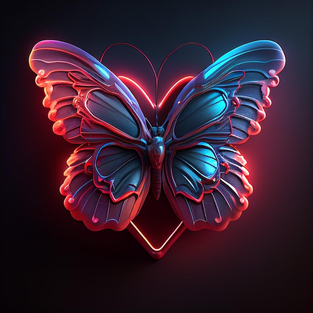 neon glow color of butterfly