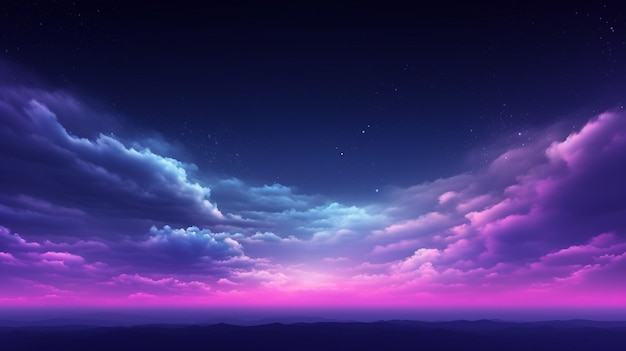 Neon glow sky background with violet color