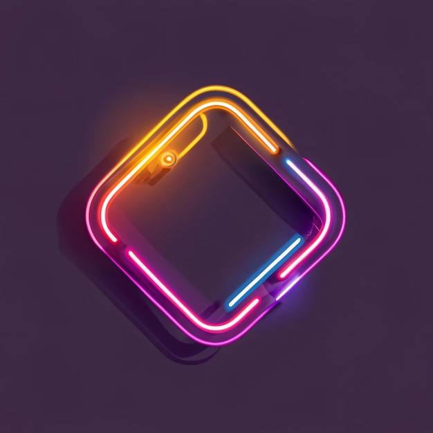 Neon glowing frame collection with black background