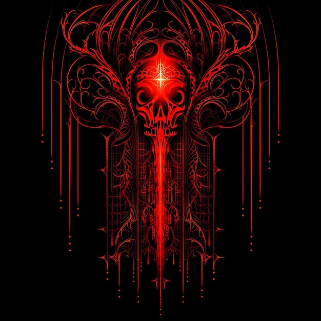 Neon Gothic Horror Gothic Horror Lines Creepy Motifs Blood R Y2K Shapes Neon Transparent Light Art