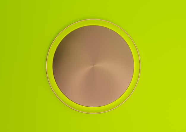 Neon green 3D empty product display scene podium stand top view golden luxury minimal background