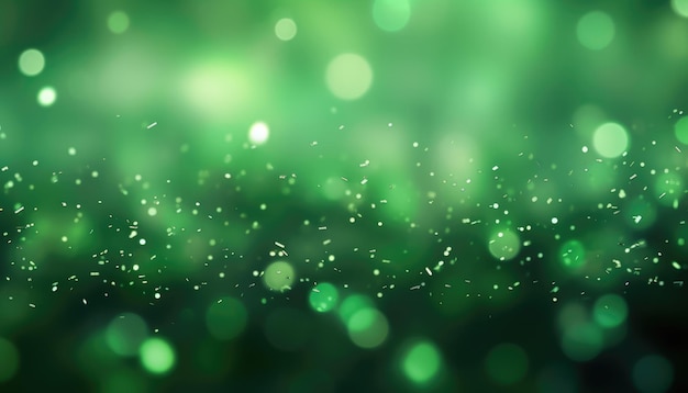 Neon Green Abstract Sparkles Bokeh Background