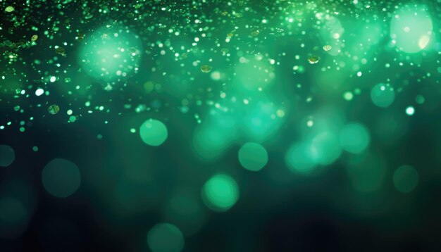 Neon Green Abstract Sparkles Bokeh Background