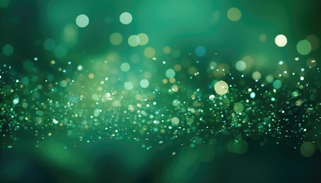 Neon Green Abstract Sparkles Bokeh Background