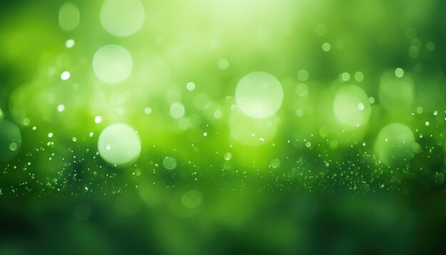 Neon Green Abstract Sparkles Bokeh Background
