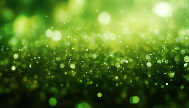 Foto neon groen abstract sparkles bokeh achtergrond