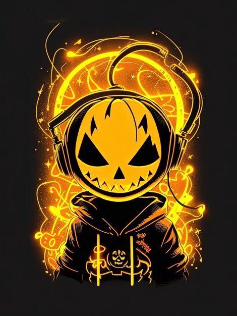 Neon Halloween Spectacle Skeletons Pumpkins and More on TShirts Logos and Coloring Books