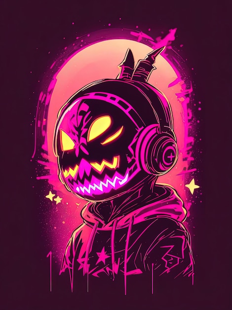 Neon Halloween Spectacle Skeletons Pumpkins and More on TShirts Logos and Coloring Books