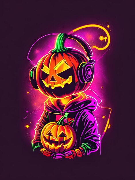 Photo neon halloween spectacle skeletons pumpkins and more on tshirts logos and coloring books