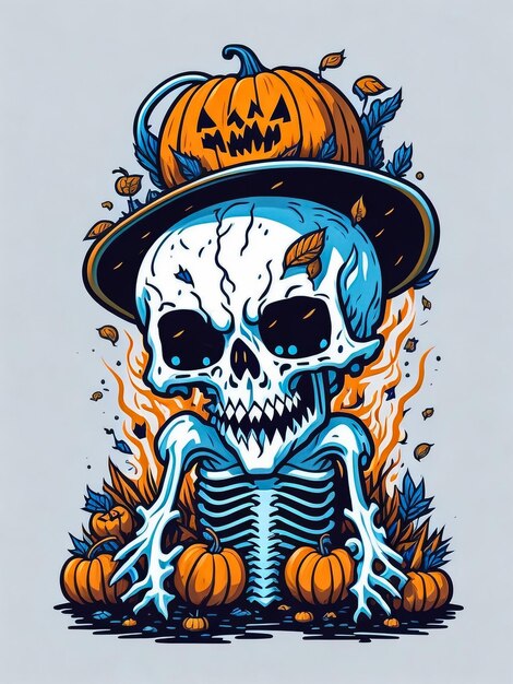 Premium AI Image | Neon Halloween TShirt Vector illustrator