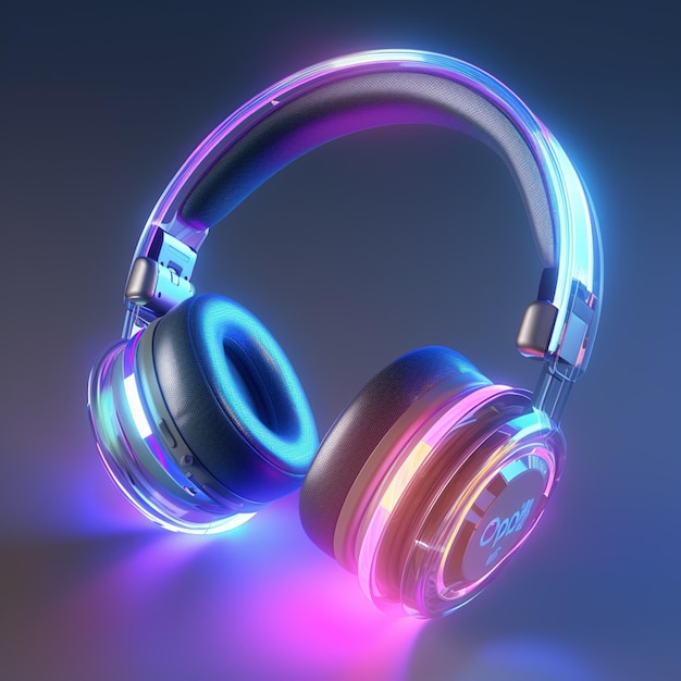 A neon headphones with the word disney on it