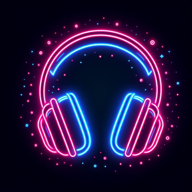 Photo neon headphones