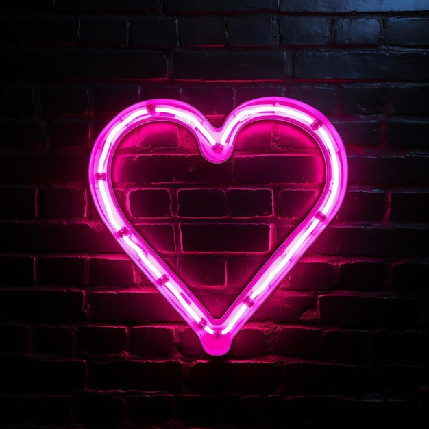 Photo neon heart background