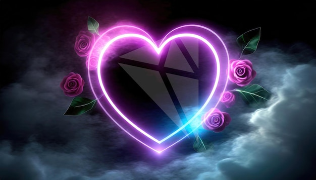 neon heart concept