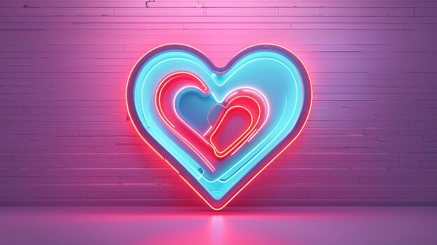 Photo a neon heart shaped sign that says quot heart quot on it