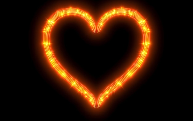 A neon heart with the word love on it