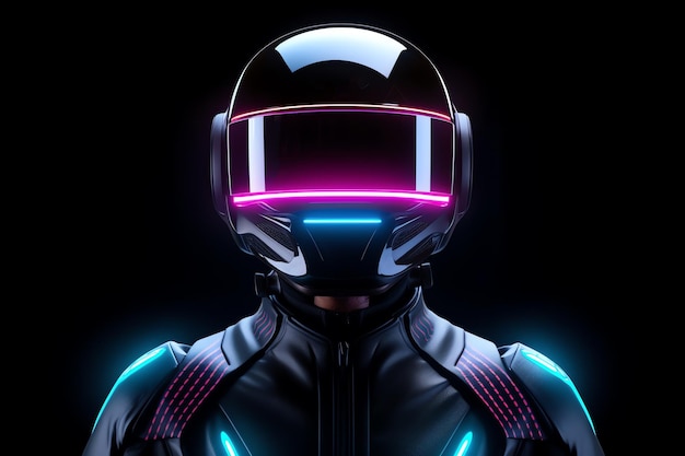 neon helmet AI generated