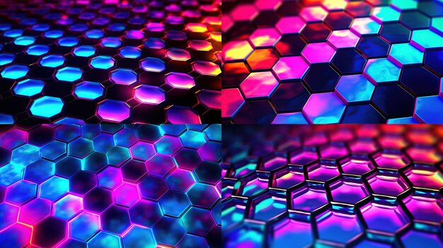 Фото Текстуры и фоны neon hex для сетевого глянца. профессиональная фотография должна использовать высококачественный генеративный ии.