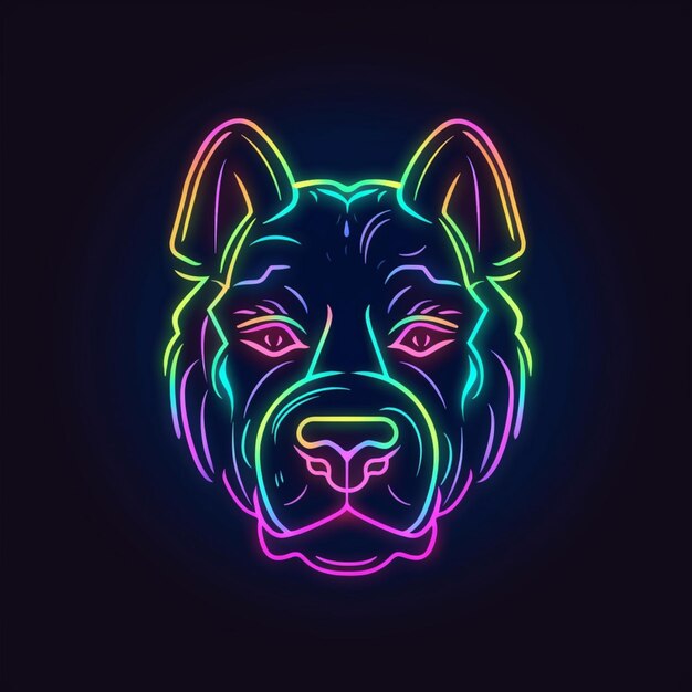 neon hond hoofd logo