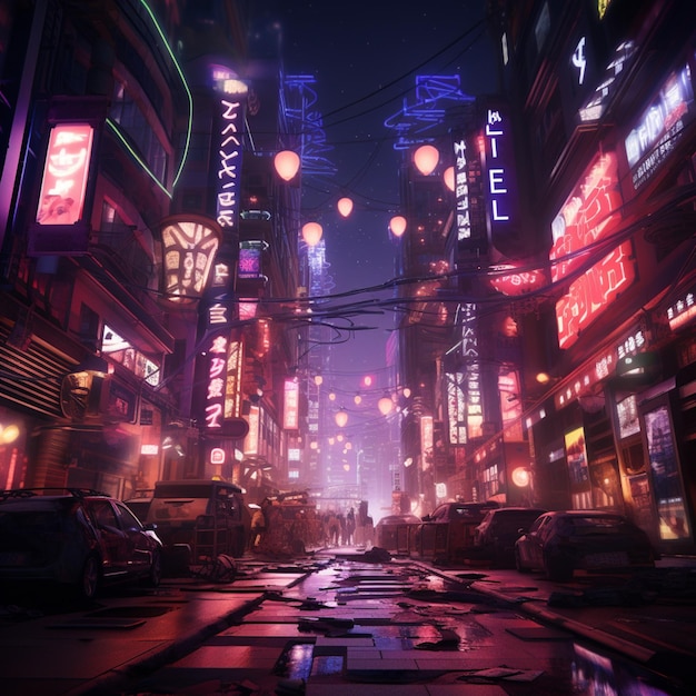 Neon Horizons A Glimpse into Cyberpunk Future