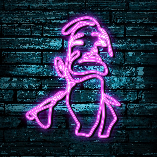 Neon hot frame party decoration background