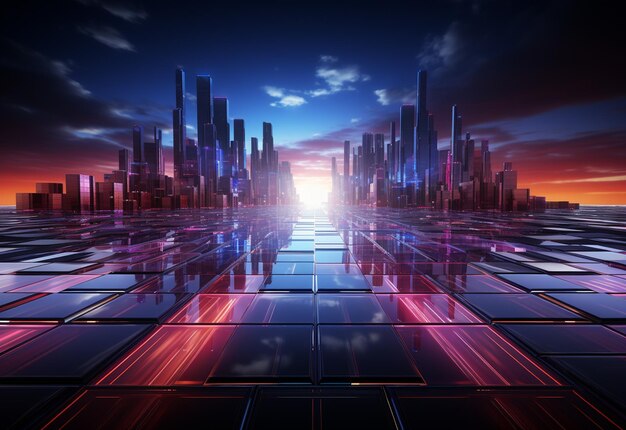 Neon illuminated futuristic backdrop background realistic image ultra hd