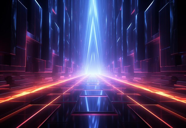 Neon illuminated futuristic backdrop background realistic image ultra hd