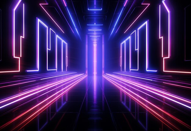 Neon illuminated futuristic backdrop realistic image ultra hd high design very detailed