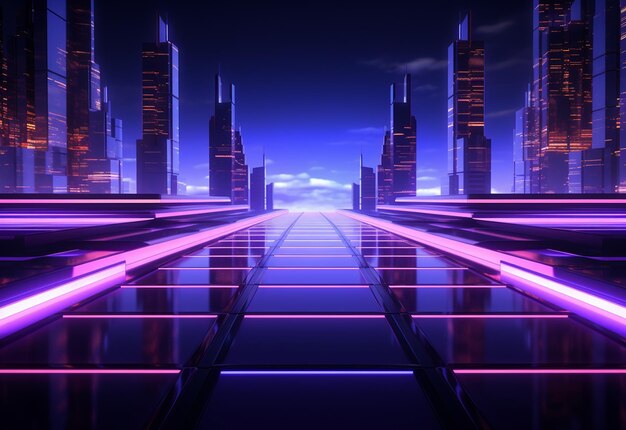 Neon illuminated futuristic backdrop realistic image ultra hd high design very detailed