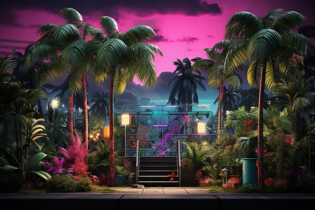 Neon Jungle Fantasy Neon City foto