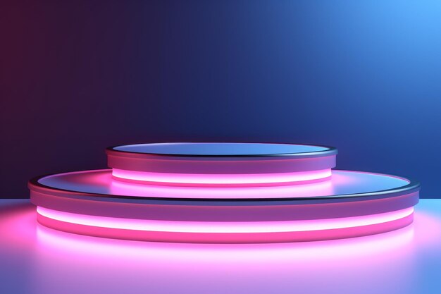 Neon klein podium Generate Ai