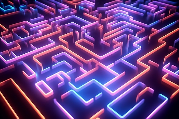 Foto neon labyrinth puzzlexa