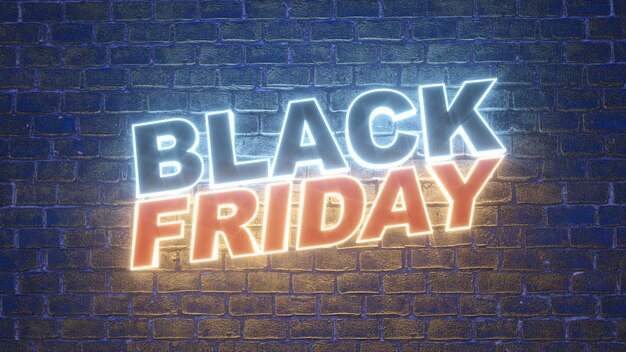 Neon lamp sign of Black Friday logo for decoration