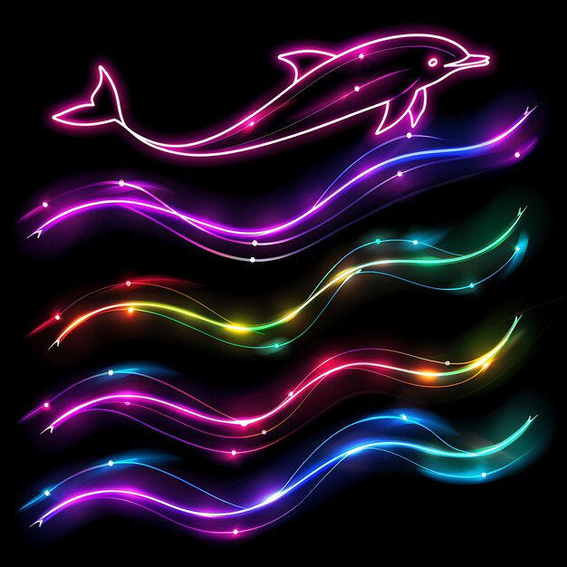 Neon LED Light Illuminating Space with Vibrant Elegance Cyber Collage Y2K Style Design Creative Art