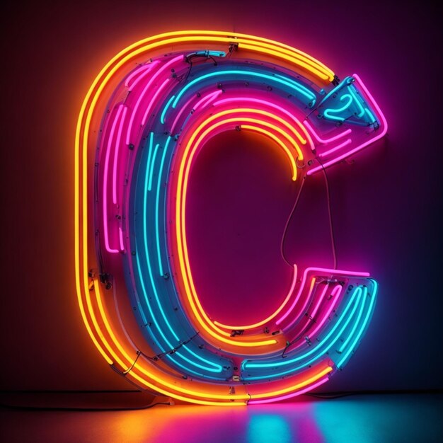 neon letter c