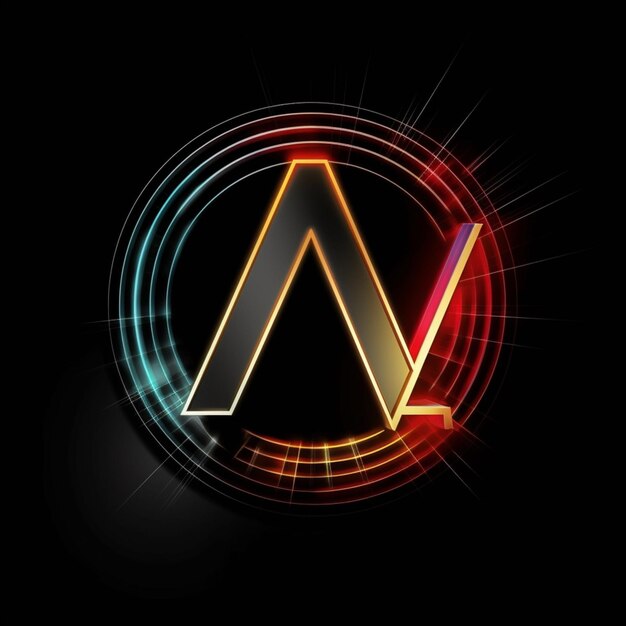 a neon letter with a glowing circle in the middle generative ai